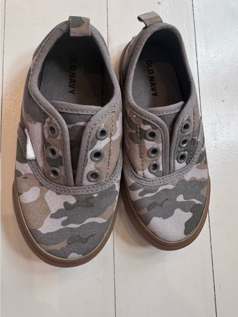 Old Navy Kids Camouflage Slip-On Sneakers - Gray/Brown/Green